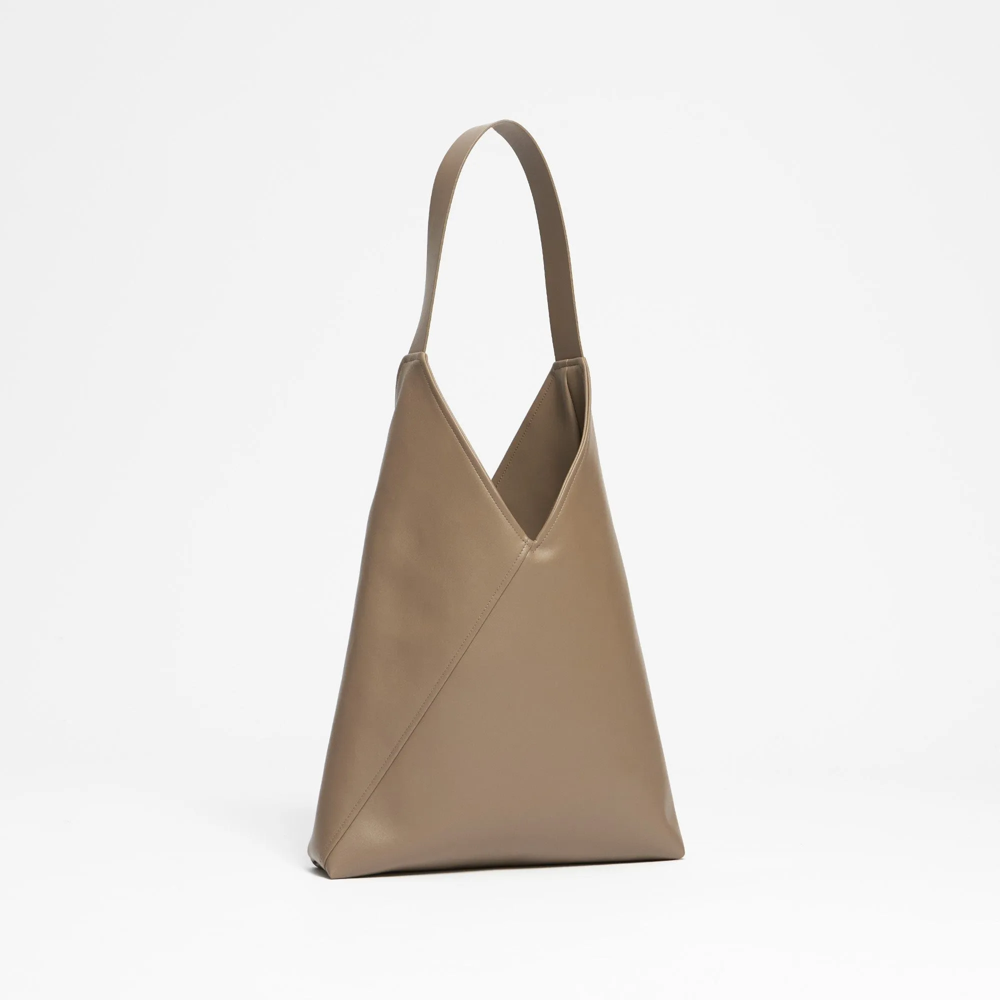 Oleatex Vegan Olive Leather Origami Bag | Mocha Brown