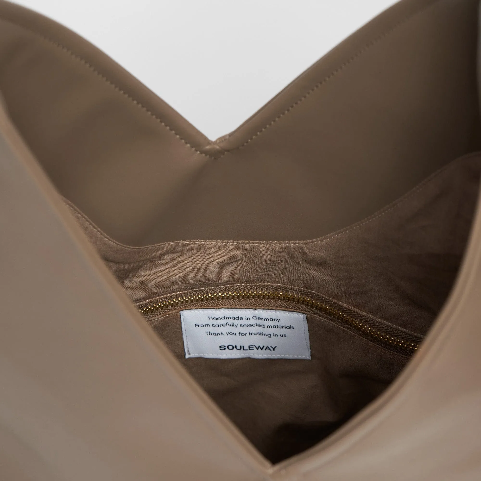 Oleatex Vegan Olive Leather Origami Bag | Mocha Brown