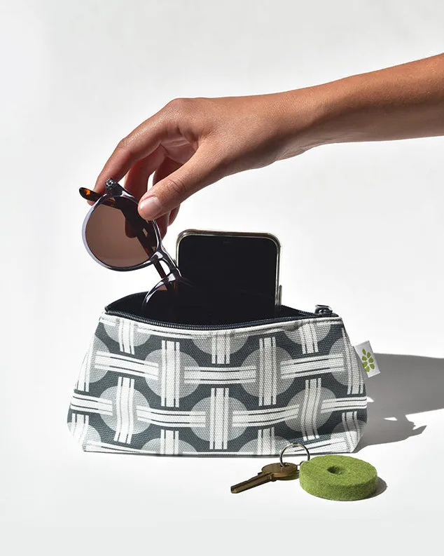 Orient Zipper Mini Pouch – Steel Grey (8" x 4.5" x 2")