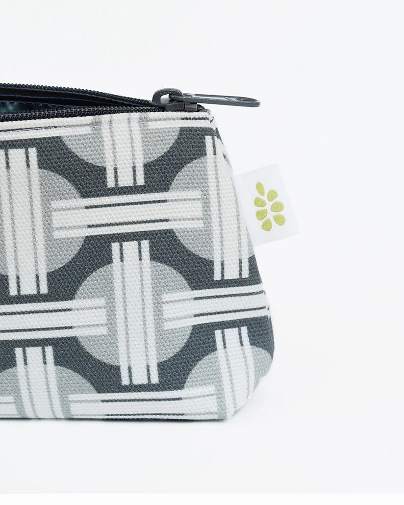 Orient Zipper Mini Pouch – Steel Grey (8" x 4.5" x 2")
