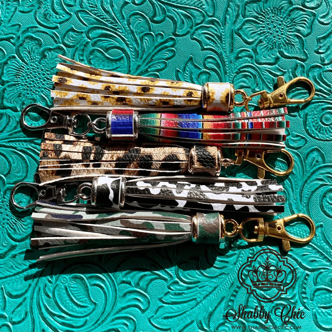 Patterned Bag Tassels - SILVER or GOLD HARDWARE