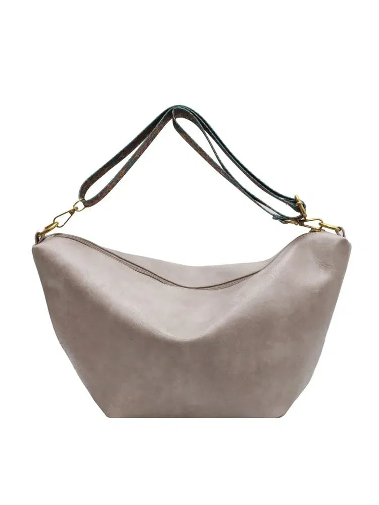 Patterned Strap Bucket Shaped Bag