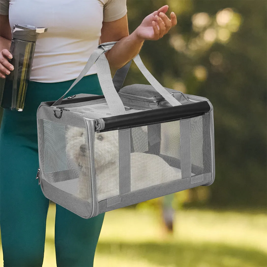 Pawz 3 in 1 Pet Soft Crate Dog Cat Carrier M Size Grey
