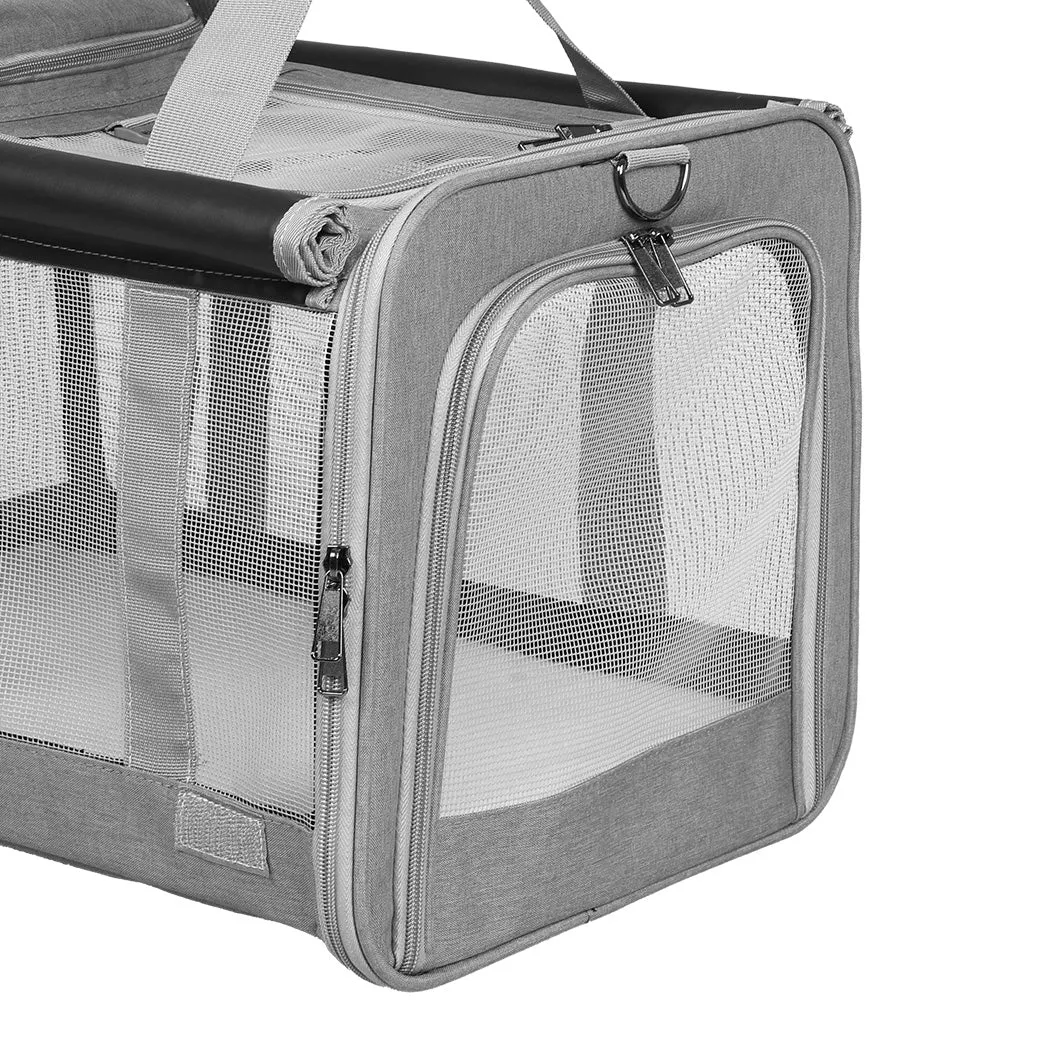 Pawz 3 in 1 Pet Soft Crate Dog Cat Carrier M Size Grey