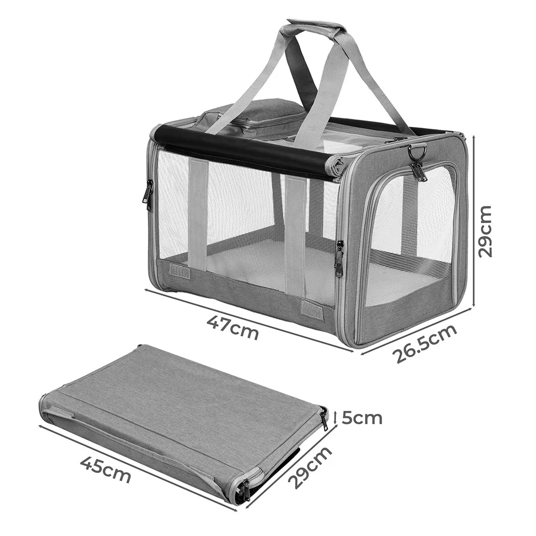 Pawz 3 in 1 Pet Soft Crate Dog Cat Carrier M Size Grey