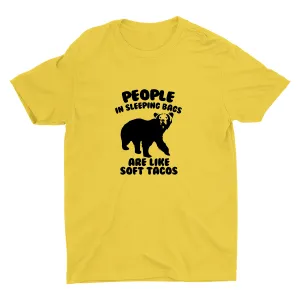 People in Sleeping Bags Cotton Tee