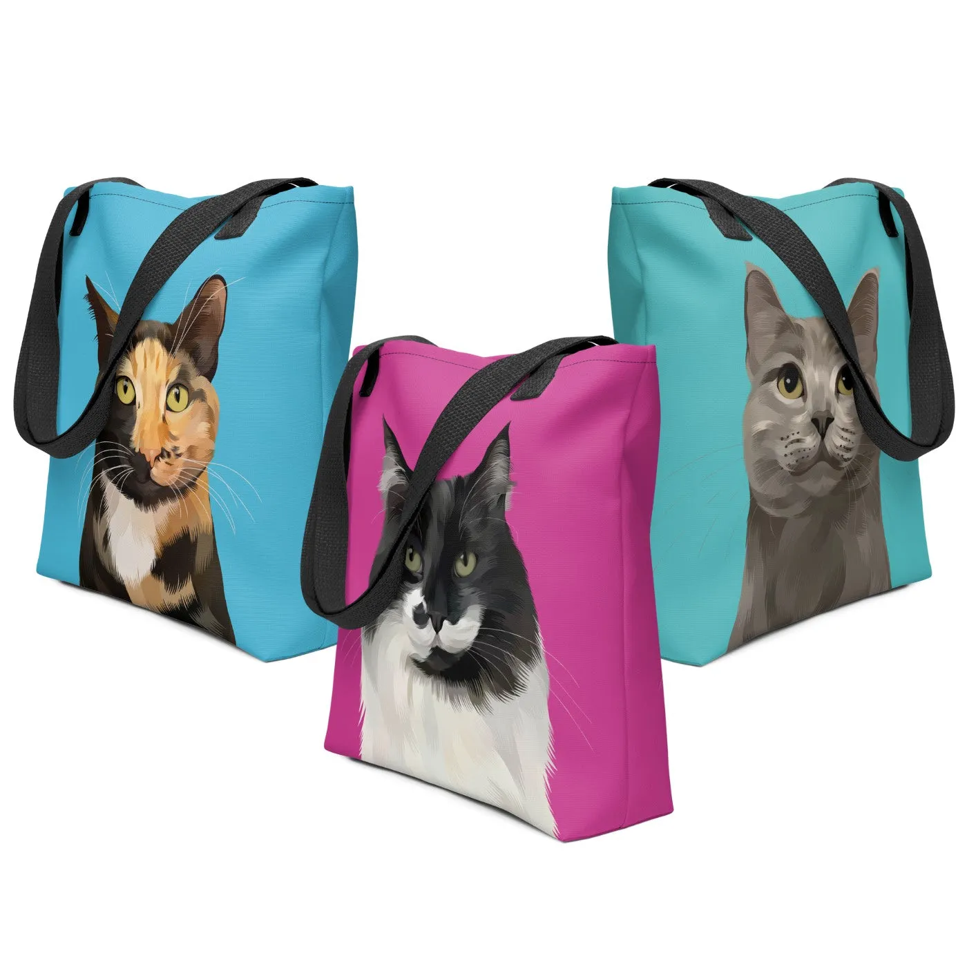 Pet Portrait Tote Bag - Polka Dots