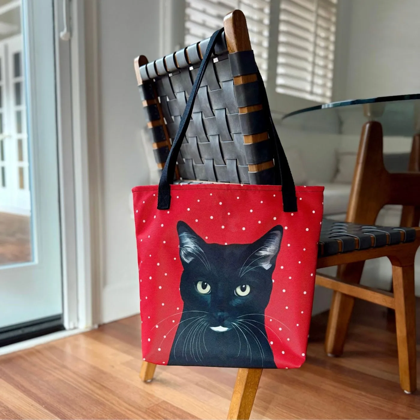 Pet Portrait Tote Bag - Polka Dots