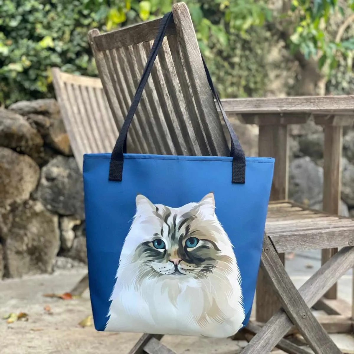 Pet Portrait Tote Bag - Polka Dots