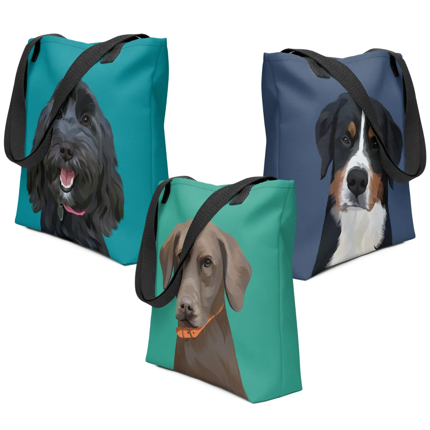 Pet Portrait Tote Bag - Polka Dots