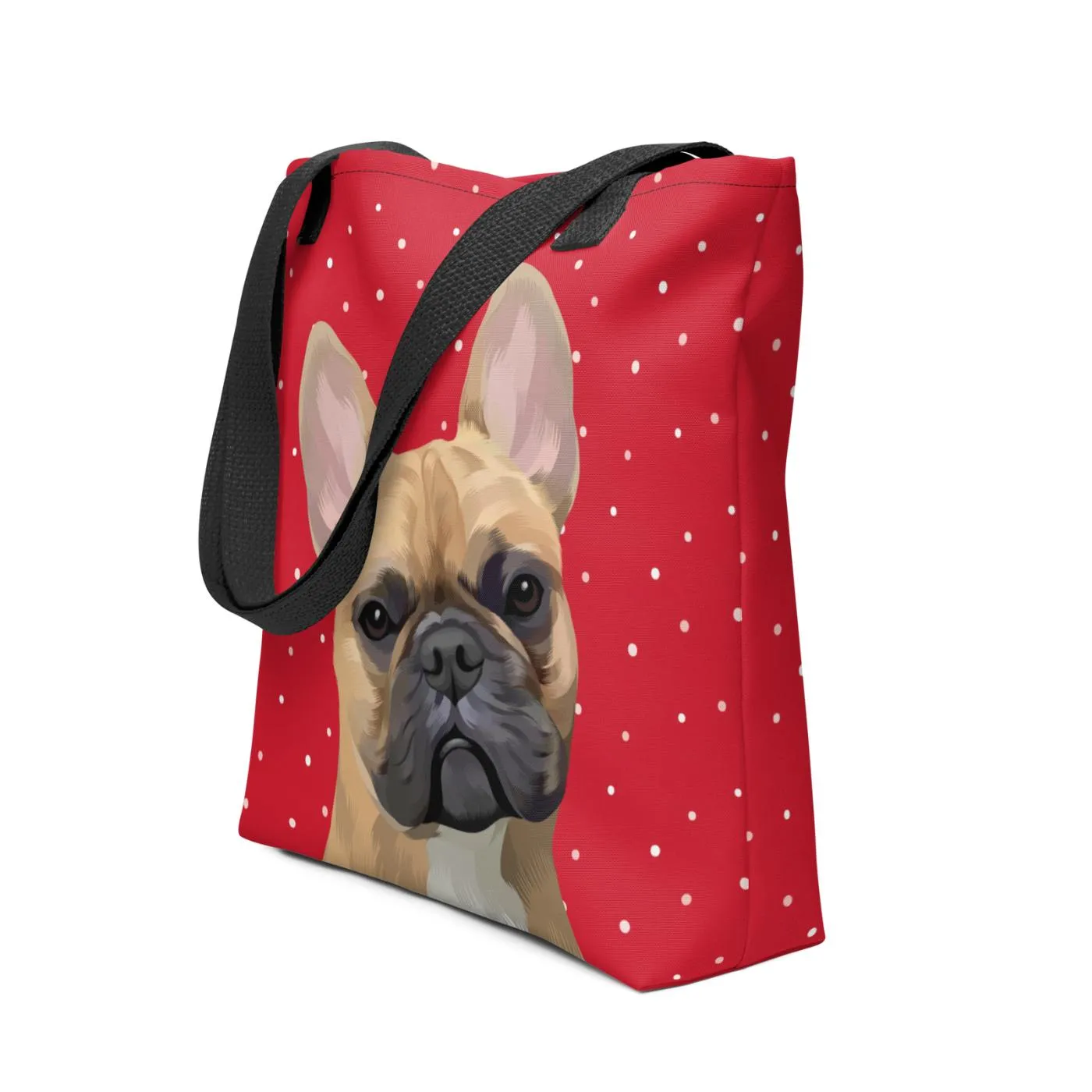 Pet Portrait Tote Bag - Polka Dots
