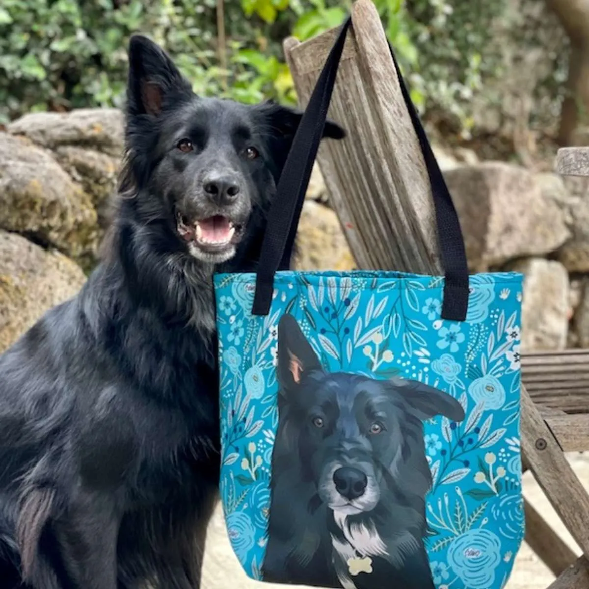 Pet Portrait Tote Bag - Polka Dots