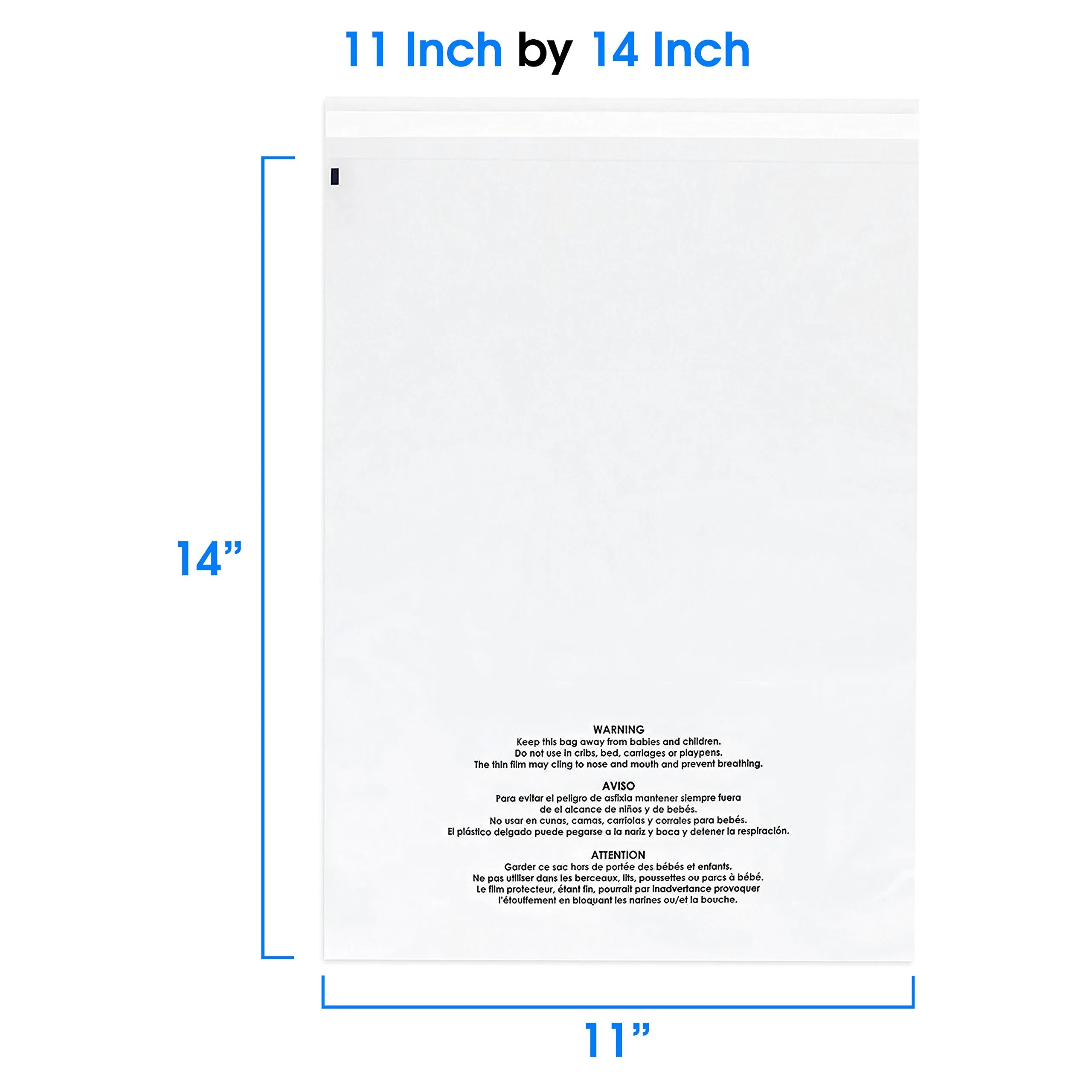 Poly Bag Bundle Combo Pack of 400 - 6X9 , 8X10 , 9X12 , 11X14 Self Seal Clear Plastic Bags with Suffocation Warning by Spartan Industrial