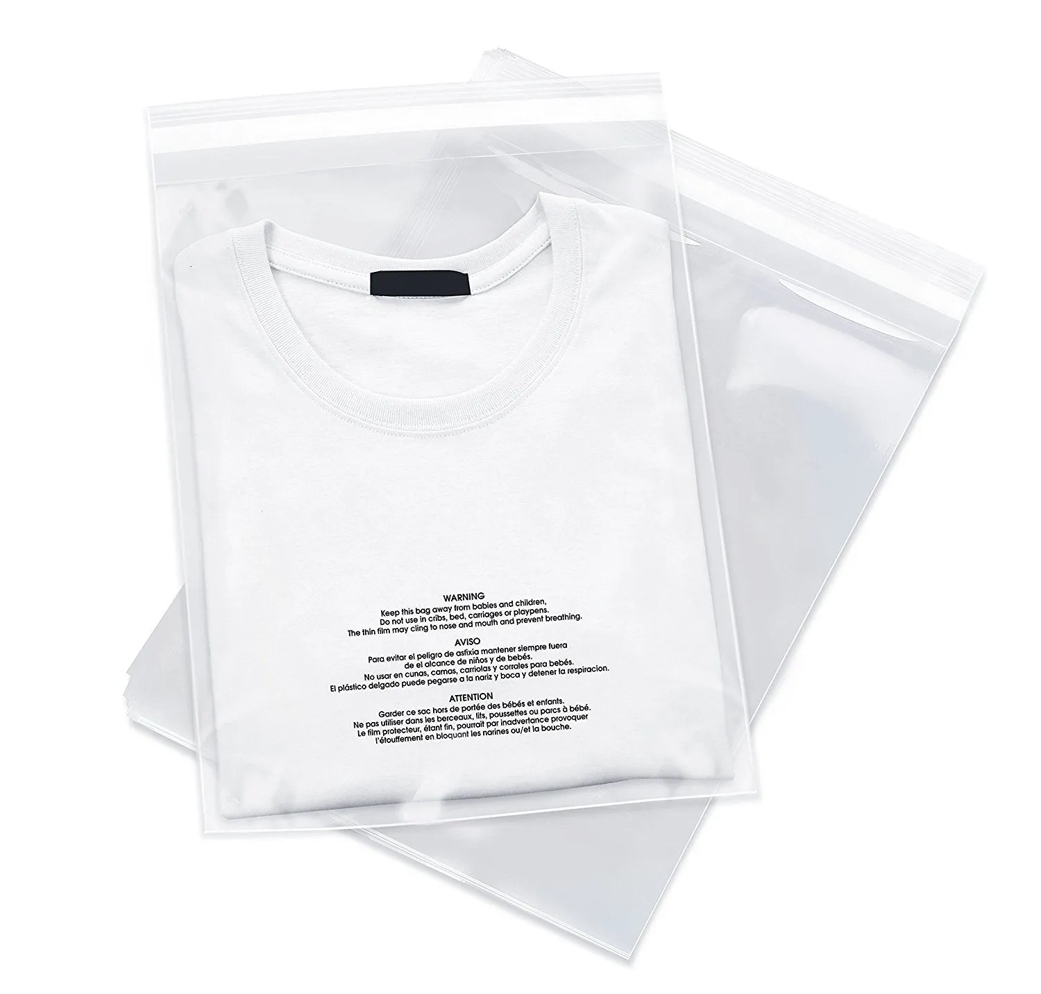 Poly Bag Bundle Combo Pack of 400 - 6X9 , 8X10 , 9X12 , 11X14 Self Seal Clear Plastic Bags with Suffocation Warning by Spartan Industrial