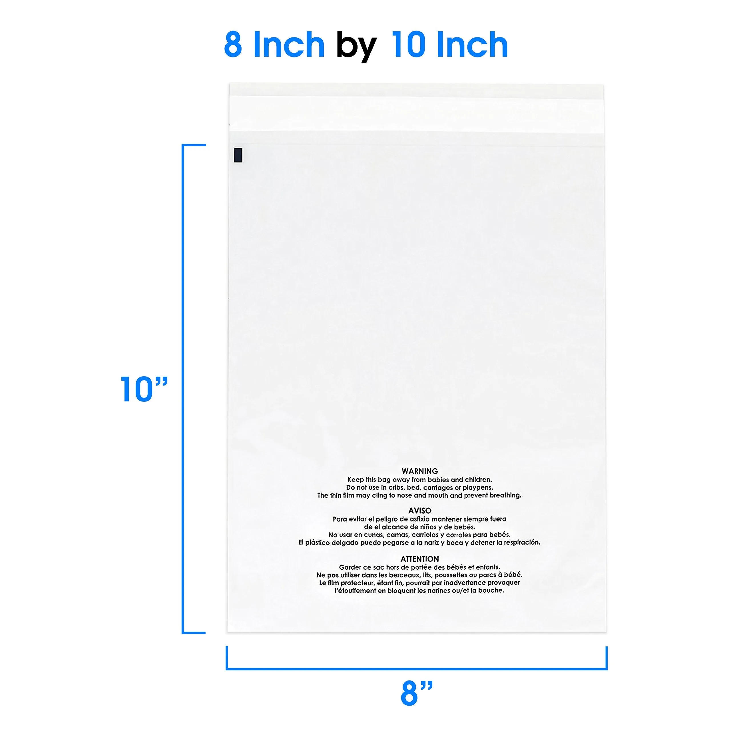 Poly Bag Bundle Combo Pack of 400 - 6X9 , 8X10 , 9X12 , 11X14 Self Seal Clear Plastic Bags with Suffocation Warning by Spartan Industrial