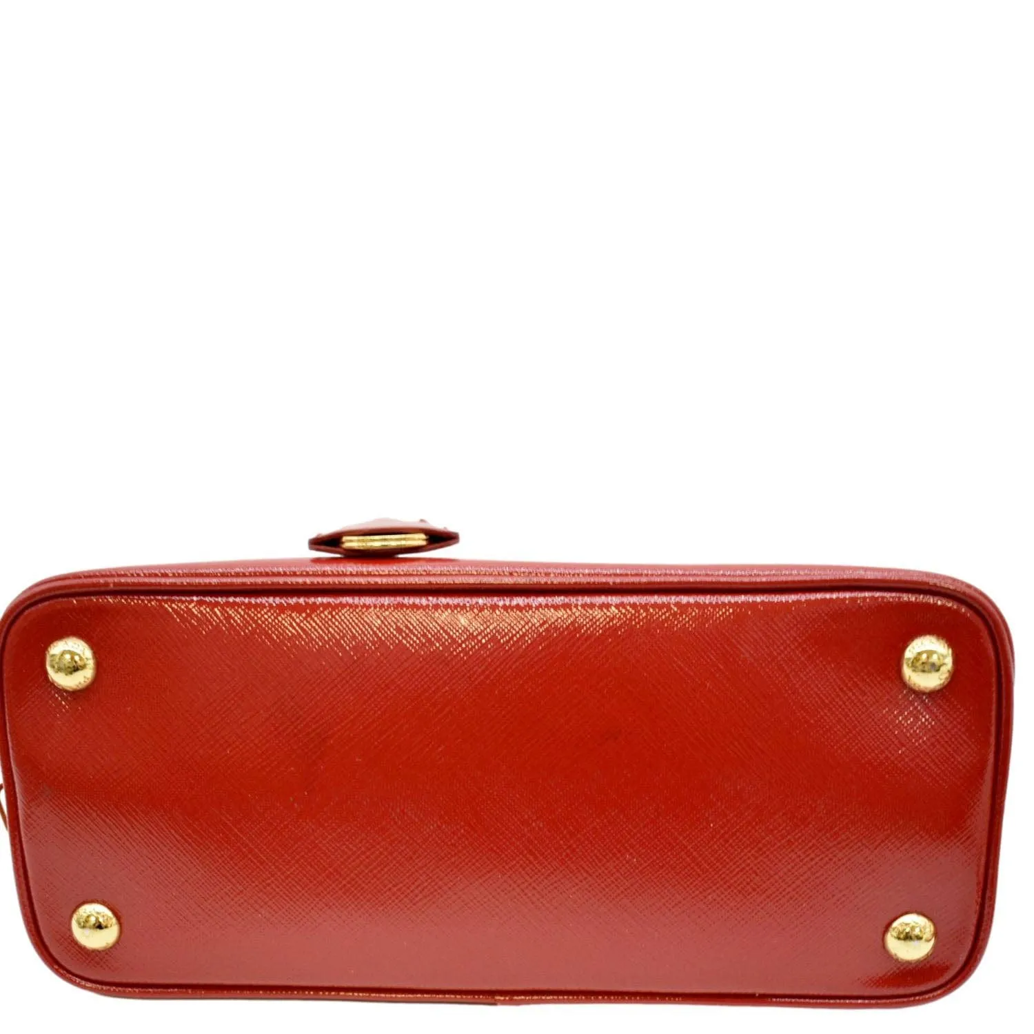 PRADA Promenade Small Saffiano Patent Leather Shoulder Bag Red