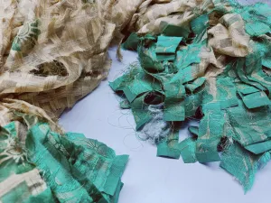 Reclaimed Indian Sari Stripe - Corn Leaf | Recycled Sari Ribbon