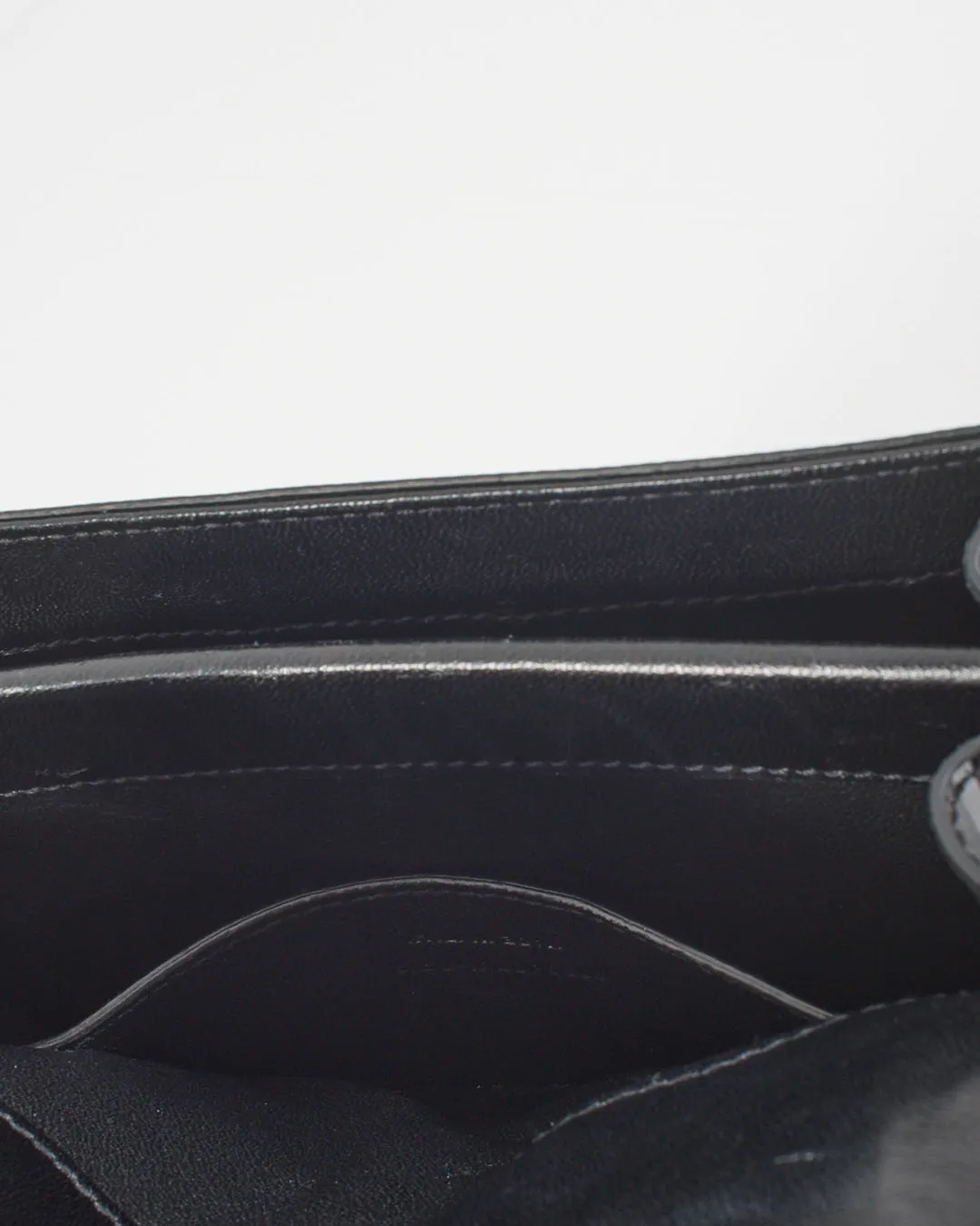 Saint Laurent Black Patent Leather Stripe Embossed Square Crossbody Bag