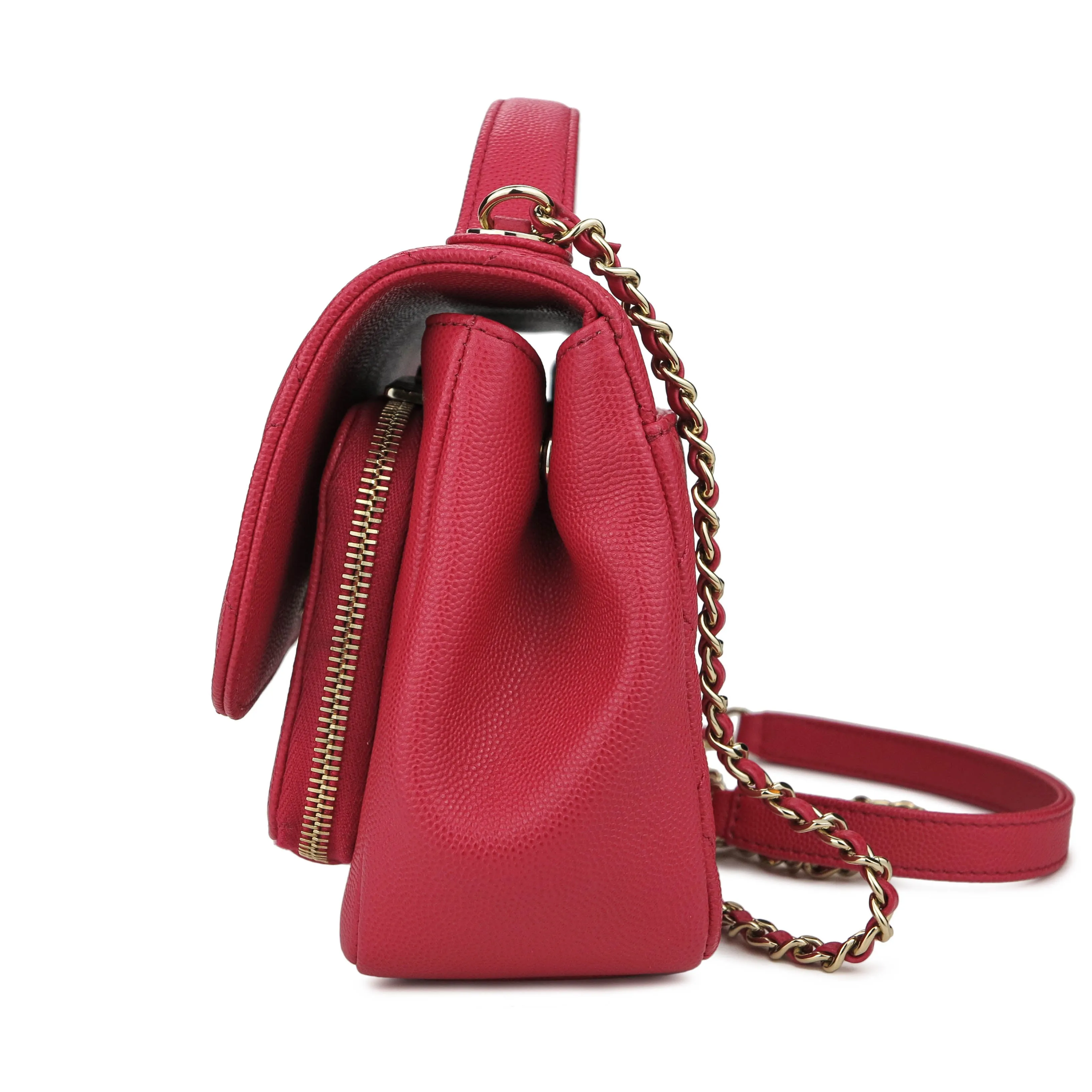 Small Business Affinity Flap Bag in Red Caviar