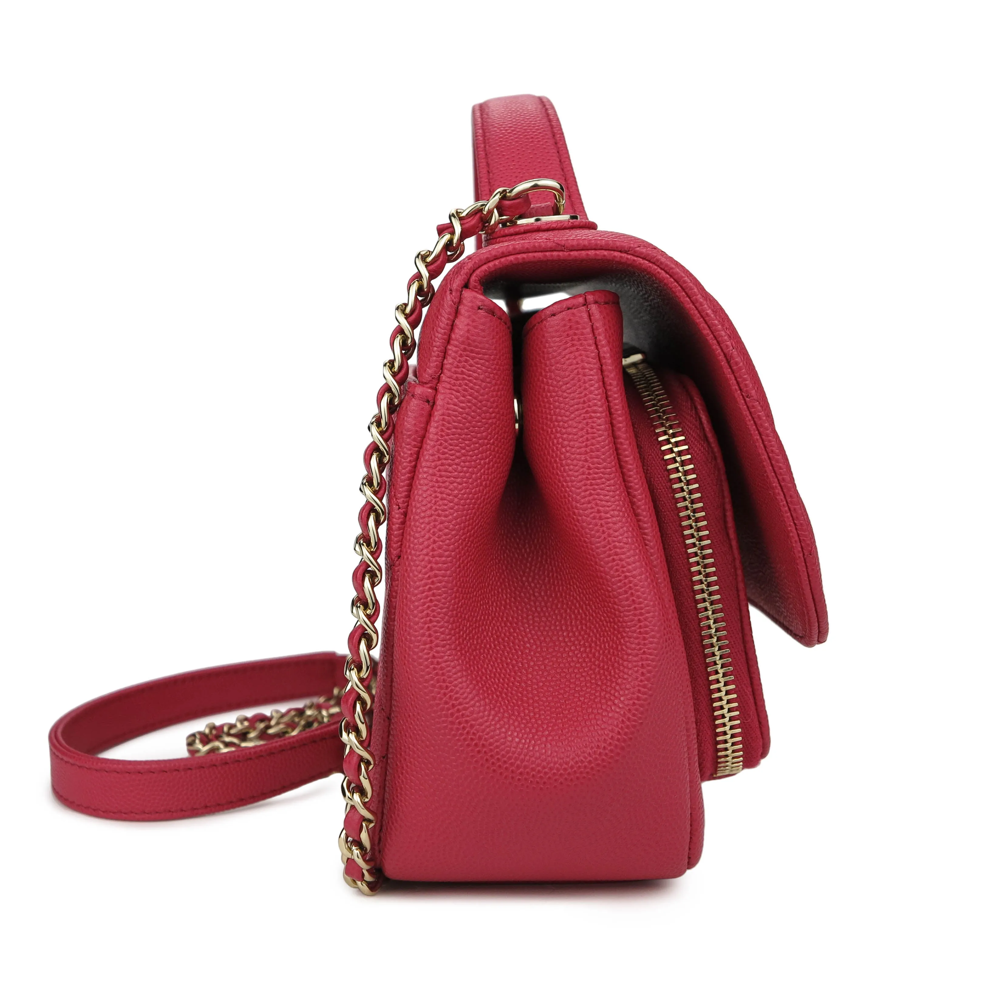 Small Business Affinity Flap Bag in Red Caviar