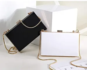 Solid Jet Black Box Clutch Crossbody Bag