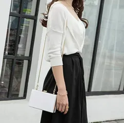 Solid Jet Black Box Clutch Crossbody Bag