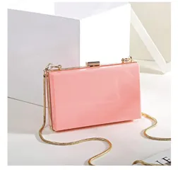 Solid Jet Black Box Clutch Crossbody Bag