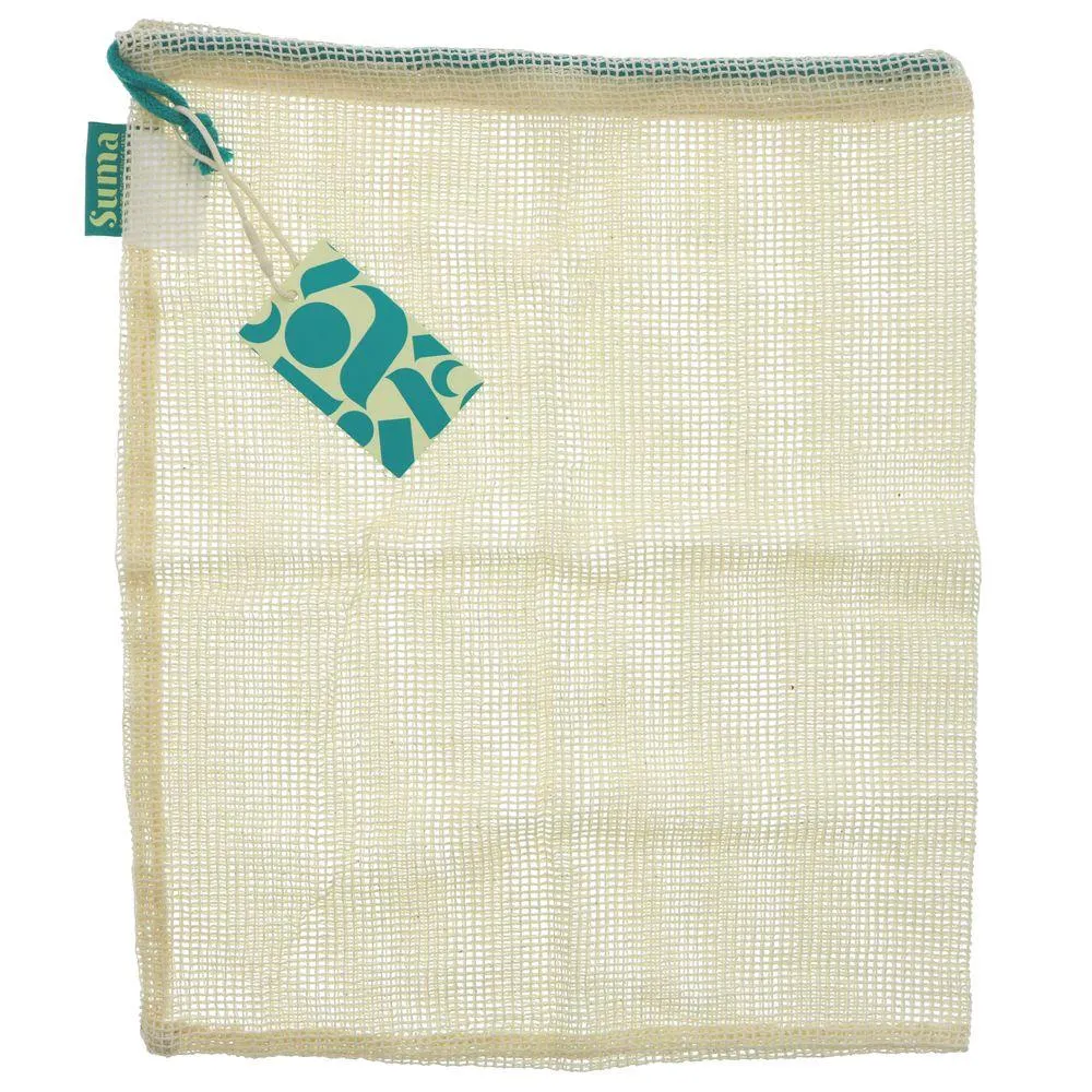 Suma | Cotton Mesh Produce Bag-Large - Draw String 30cm(w) x 38cm(h) | bag