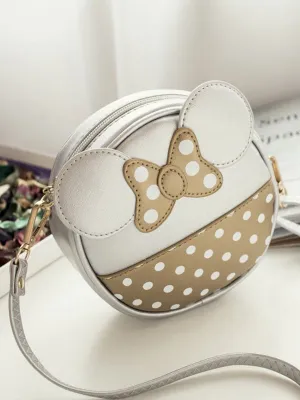 Sweet Lolita Bag Animal Design Bow Print Two Tone PU Pink Lolita Shoulder Bag