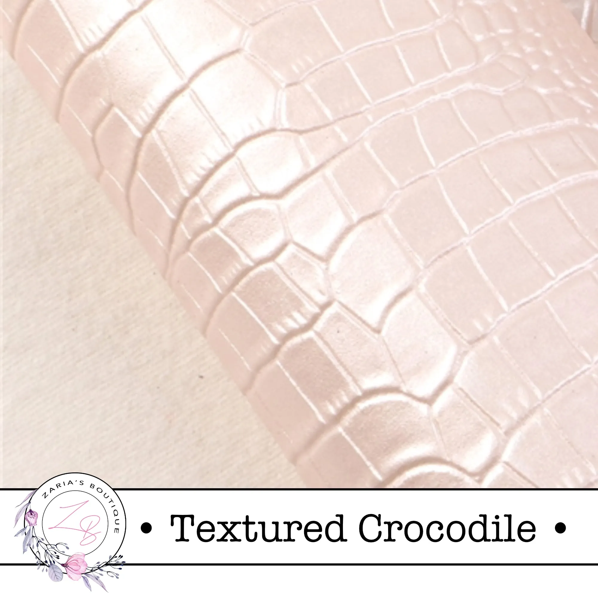 ⋅ Textured Crocodile ⋅ Blush Pink ⋅ Vegan Faux Leather ⋅