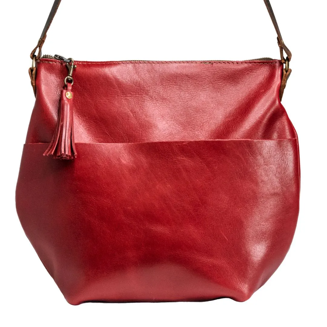 The Special Edition Marie Handmade Leather Tote Bag | Zipper Crossbody or Shoulder with Tassel