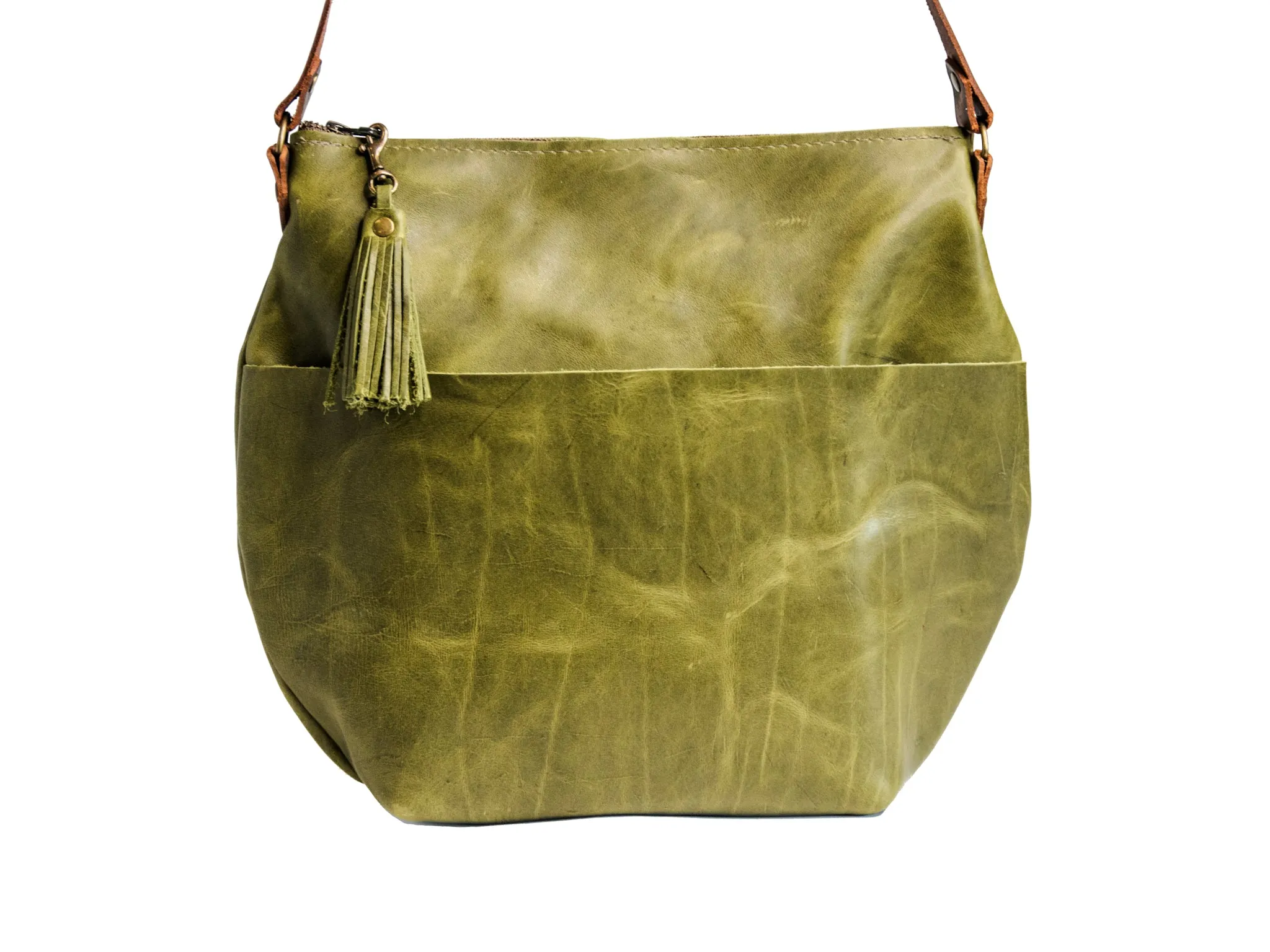 The Special Edition Marie Handmade Leather Tote Bag | Zipper Crossbody or Shoulder with Tassel