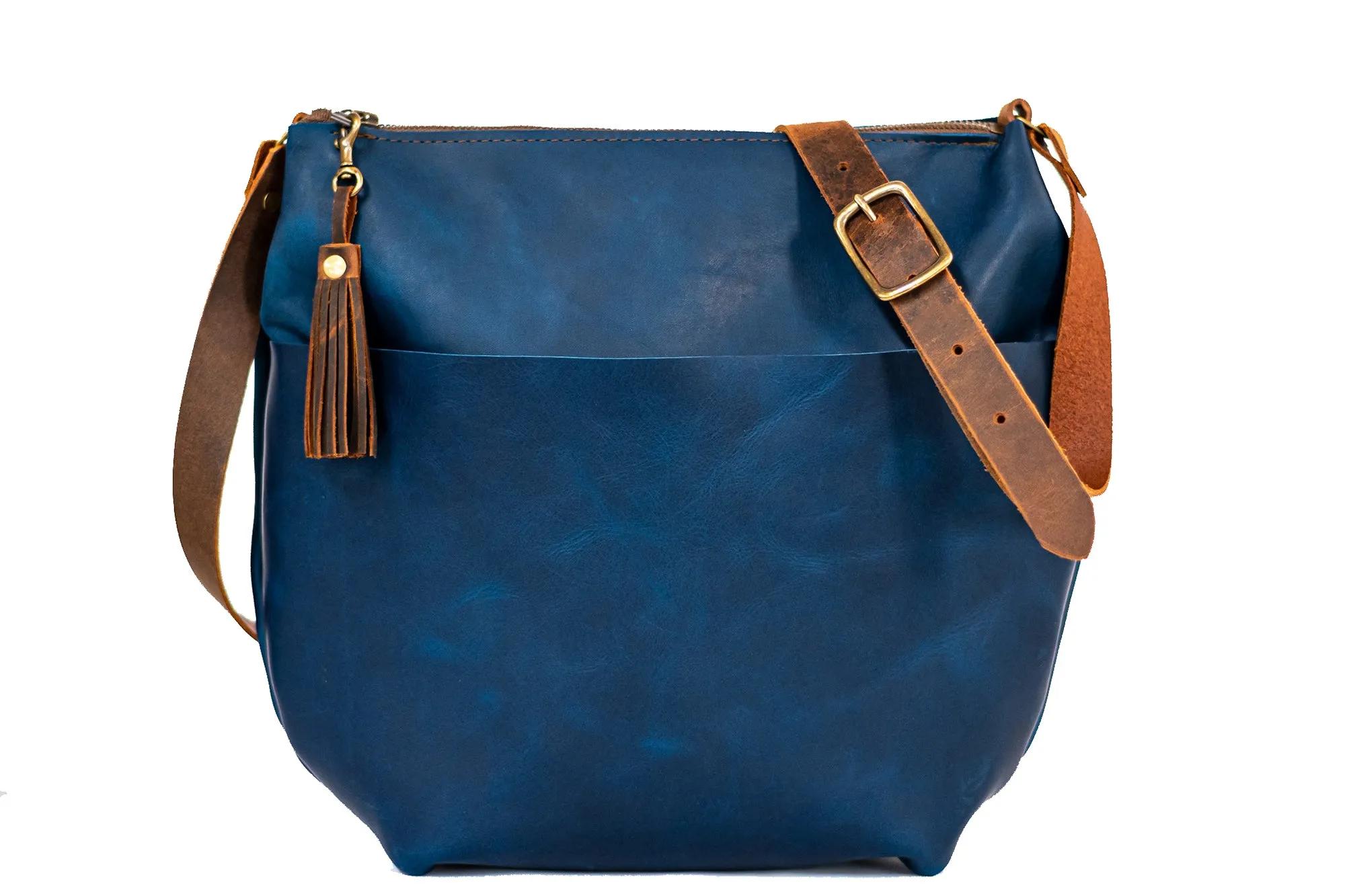 The Special Edition Marie Handmade Leather Tote Bag | Zipper Crossbody or Shoulder with Tassel