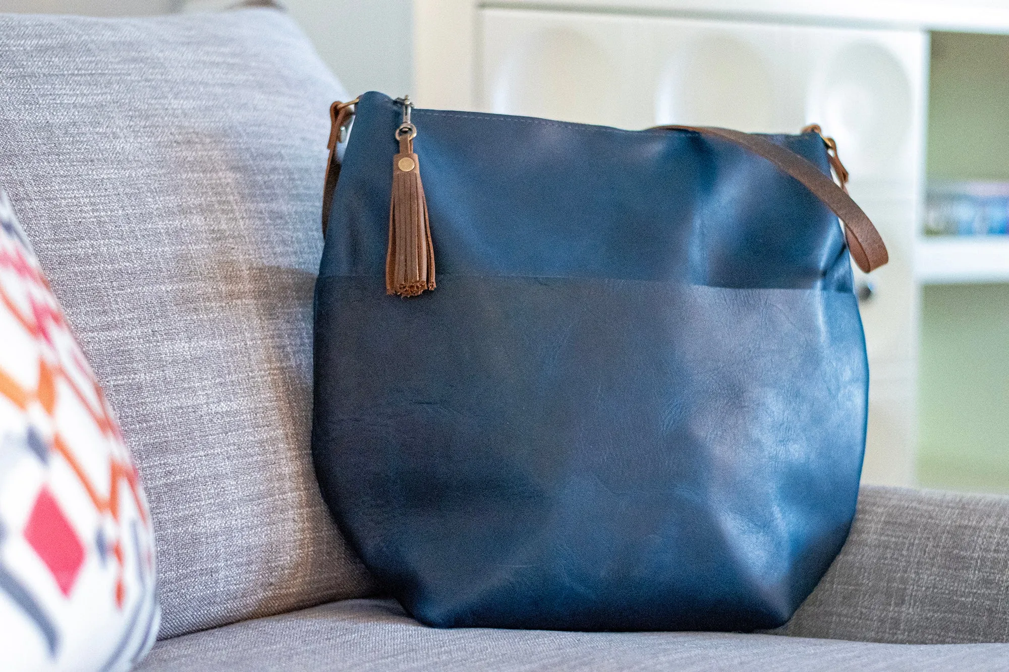The Special Edition Marie Handmade Leather Tote Bag | Zipper Crossbody or Shoulder with Tassel