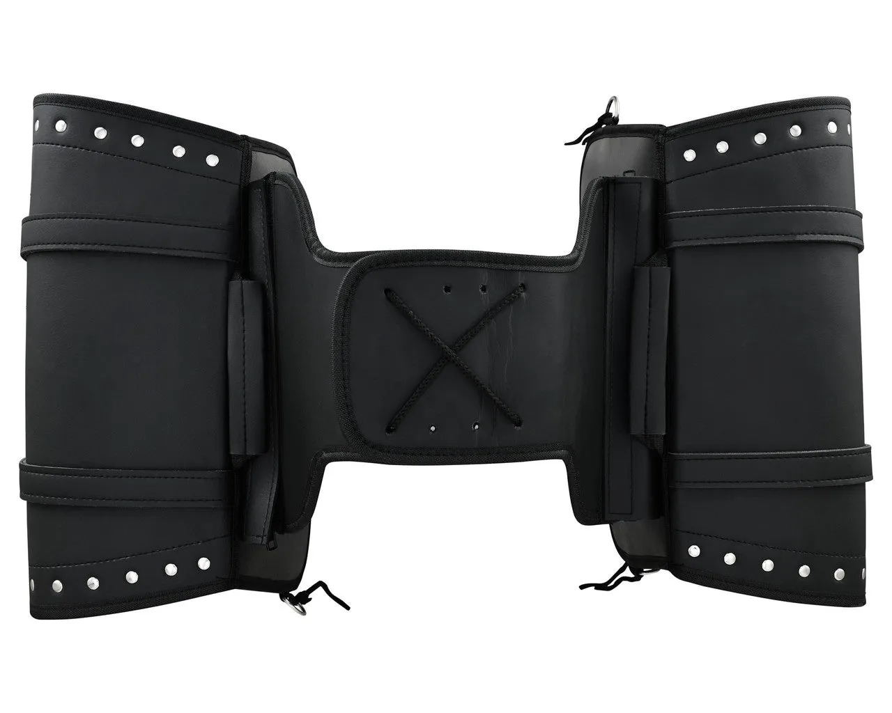 Vance Studded Motorcycle Saddlebags 18L Water-Resistant, Reinforced PVC Fits Honda, Yamaha, Kawasaki, Indian, Harley