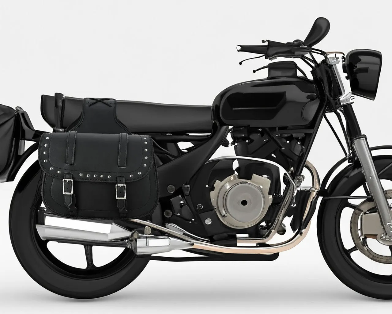 Vance Studded Motorcycle Saddlebags 18L Water-Resistant, Reinforced PVC Fits Honda, Yamaha, Kawasaki, Indian, Harley
