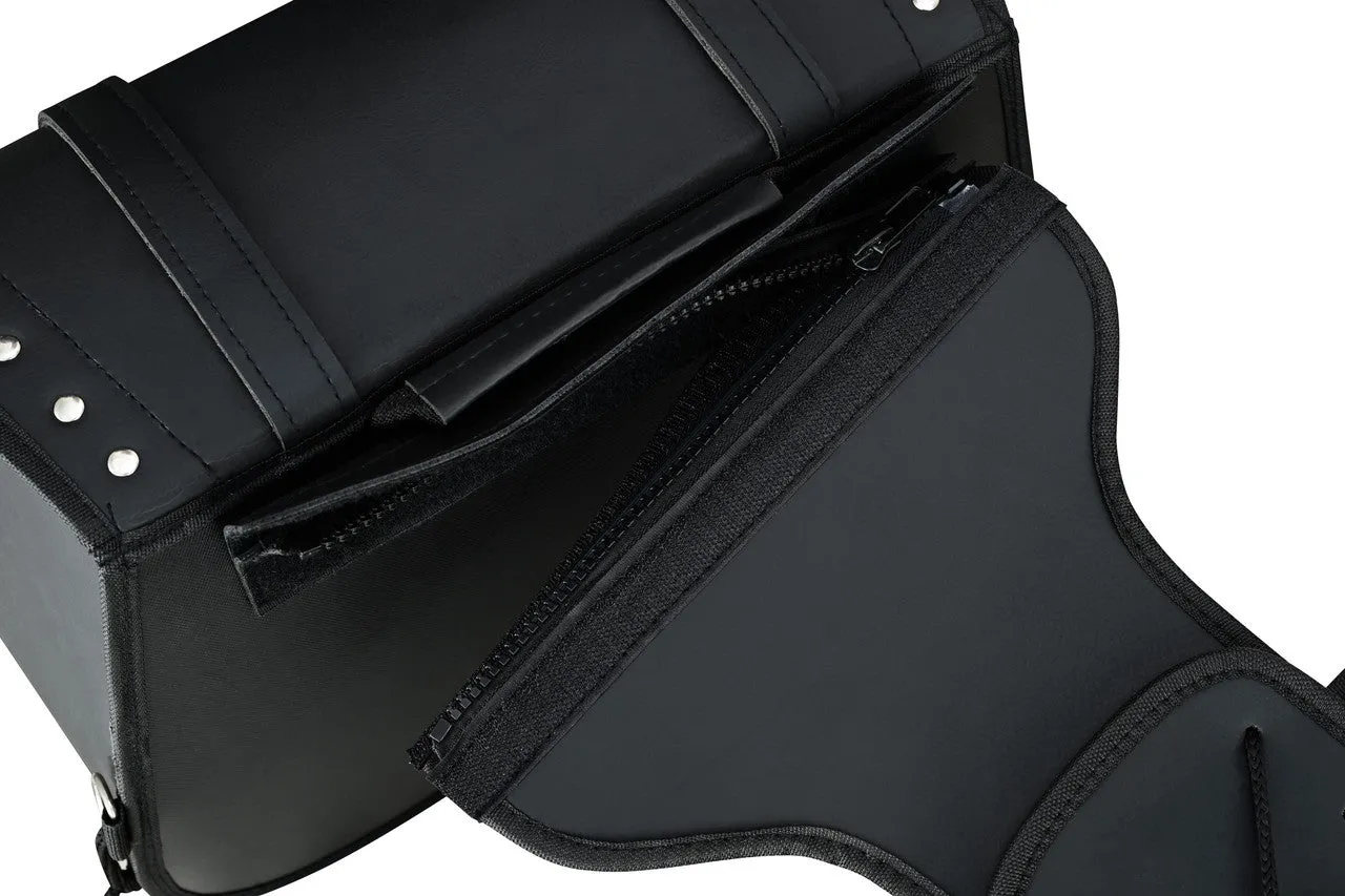 Vance Studded Motorcycle Saddlebags 18L Water-Resistant, Reinforced PVC Fits Honda, Yamaha, Kawasaki, Indian, Harley