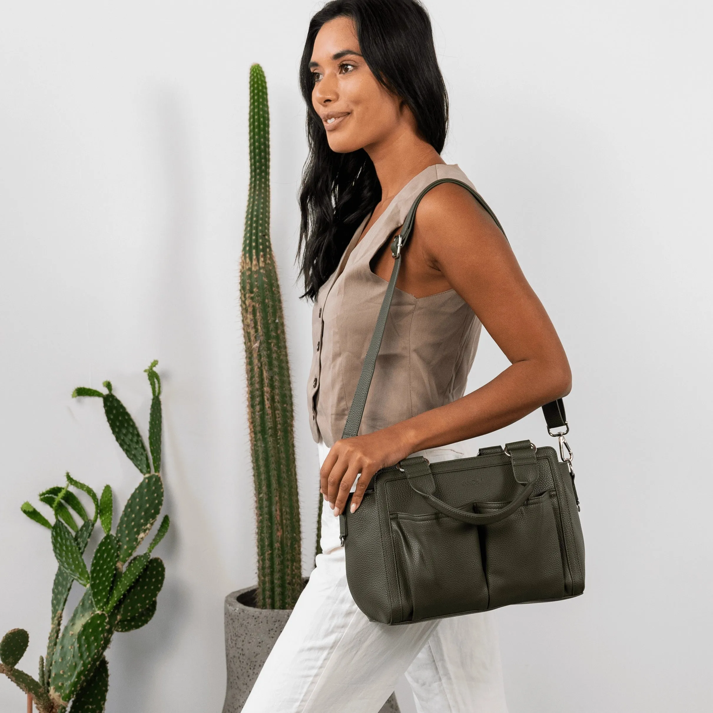 Vanchi Pram Caddy Shoulder Strap - Fern