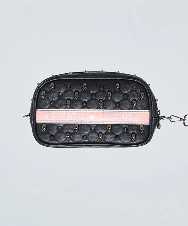 Verabone Collection Two Zipper Pouch Bag - Black / Pink