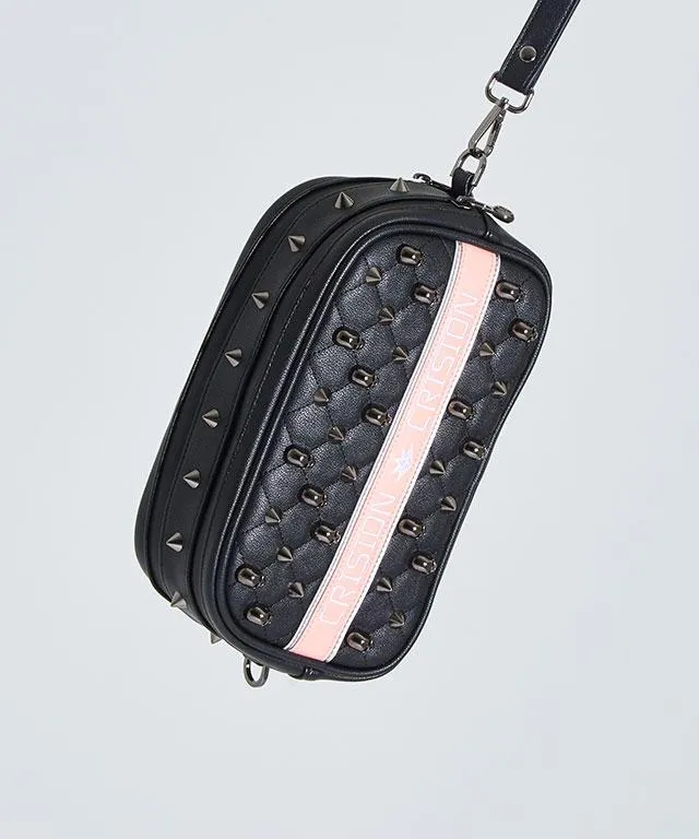 Verabone Collection Two Zipper Pouch Bag - Black / Pink