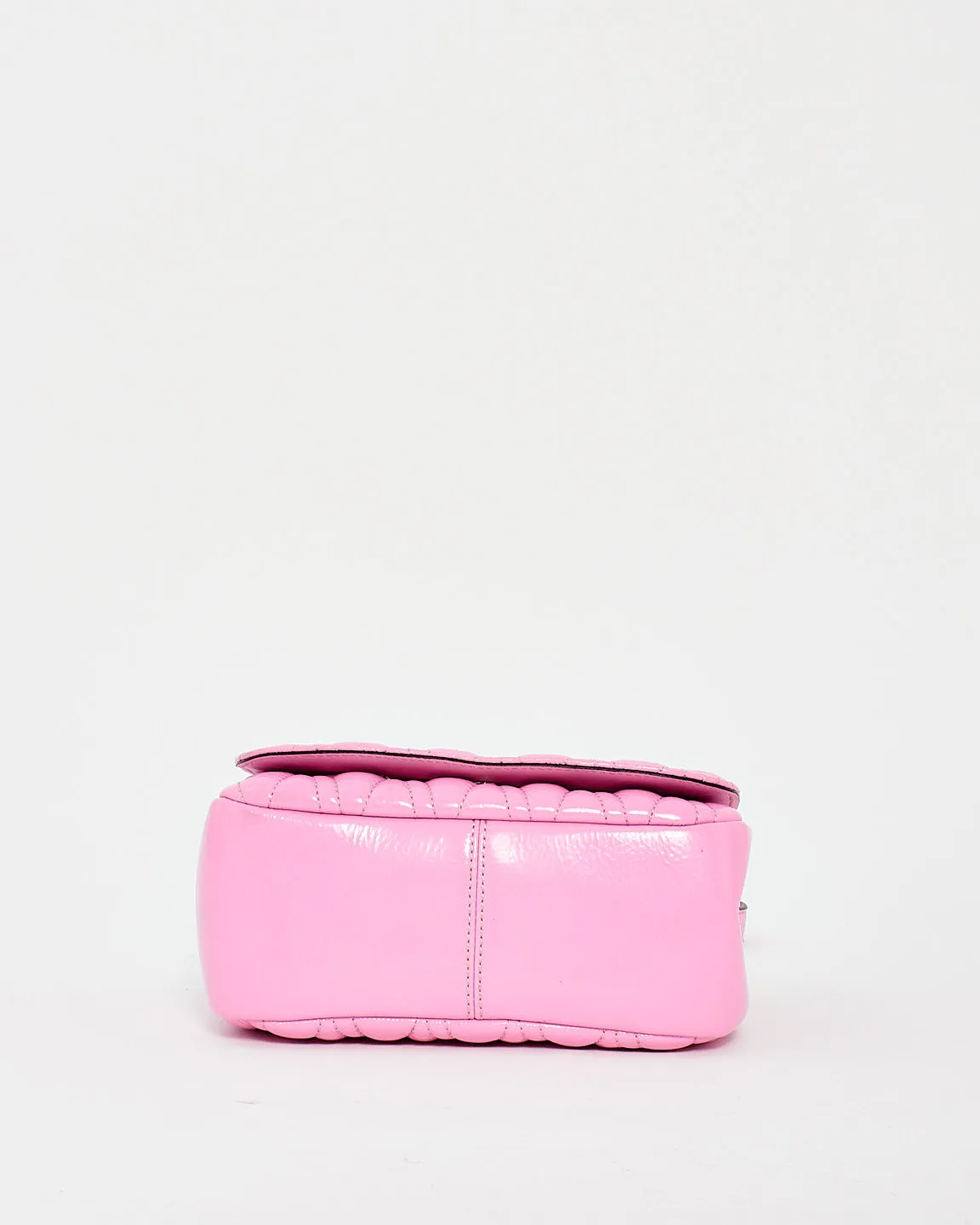 Versace Pink Patent Leather Virtus Shoulder Bag