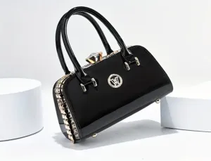 Vintage Elegant Handbag - Dazzling Rhinestone Embellishment