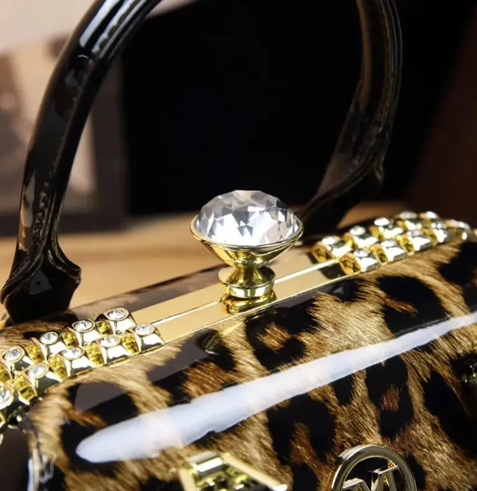 Vintage Elegant Handbag - Dazzling Rhinestone Embellishment