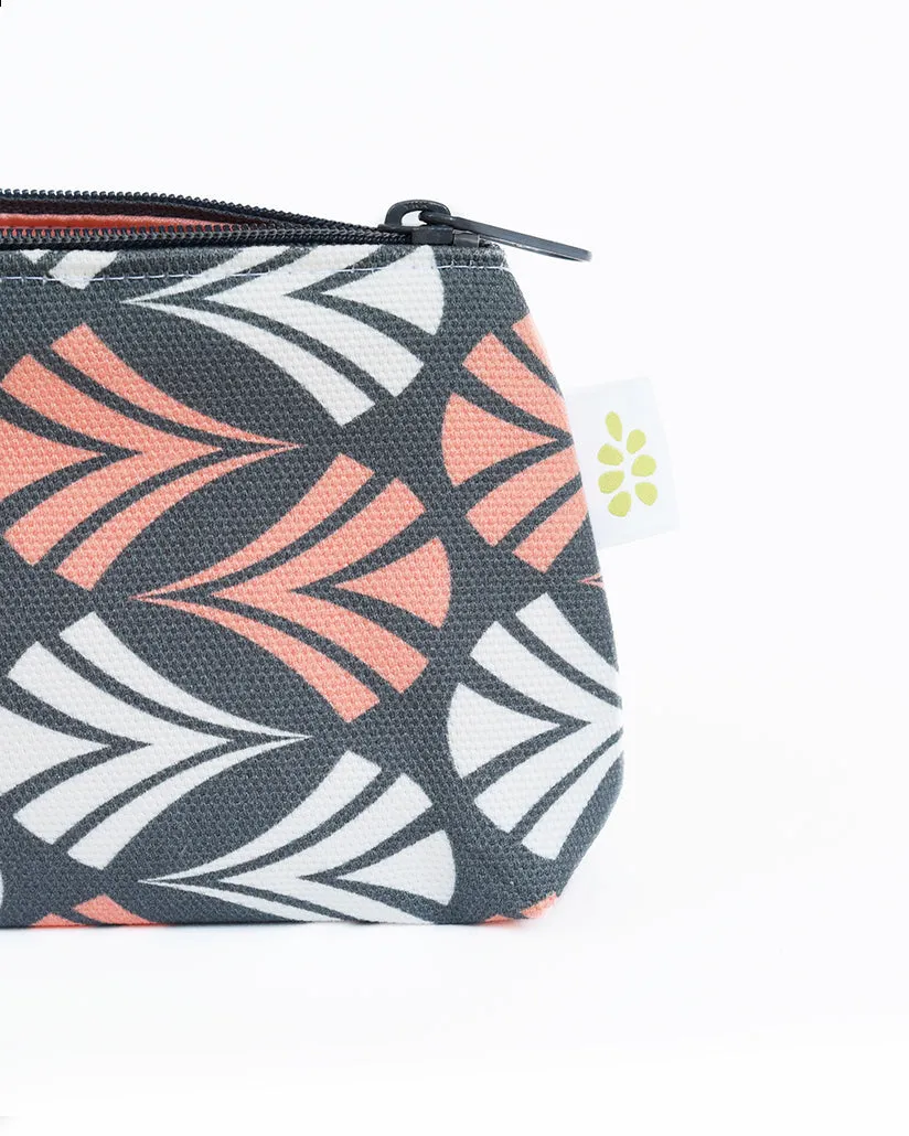 Waltz Zipper Mini Pouch – Salmon Pink (8" x 4.5" x 2")