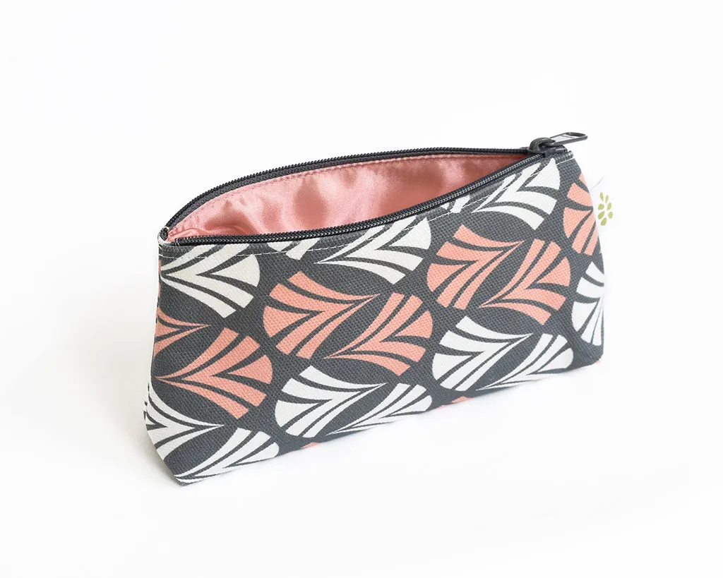 Waltz Zipper Mini Pouch – Salmon Pink (8" x 4.5" x 2")
