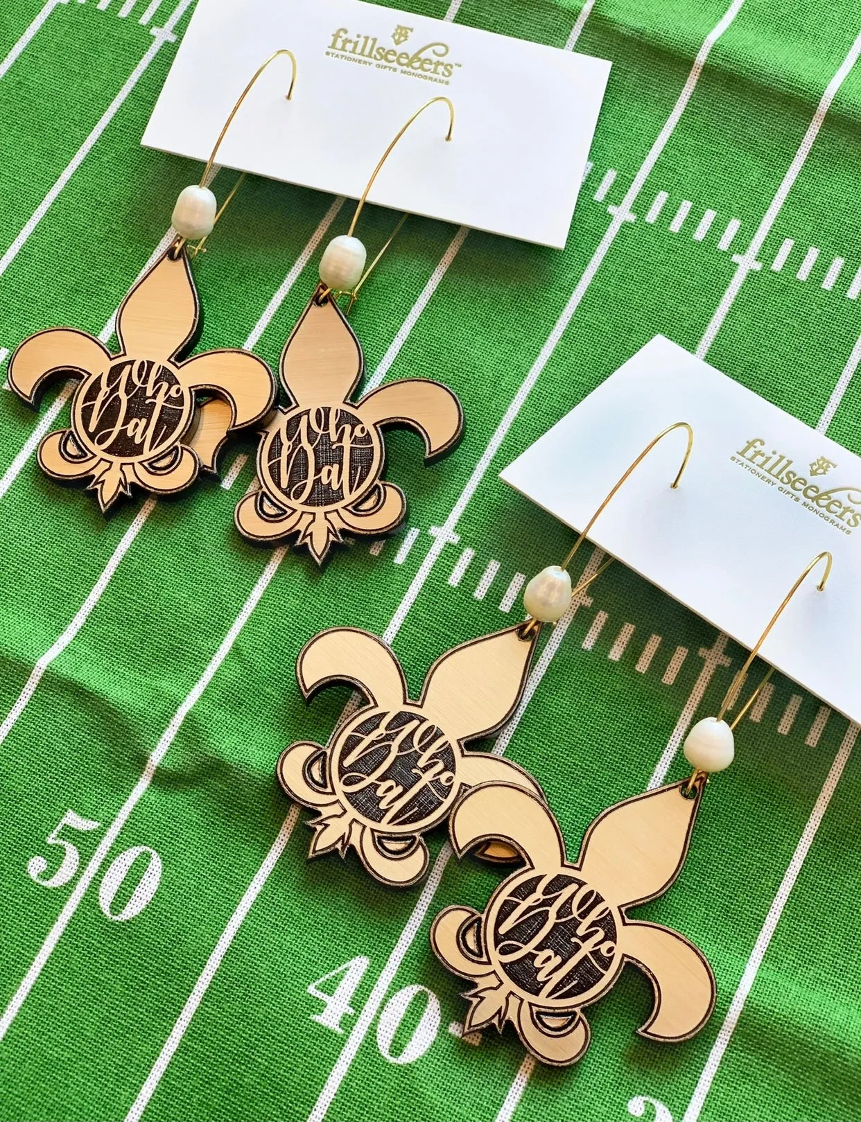 WHO DAT Saints Beaded Coin Purse