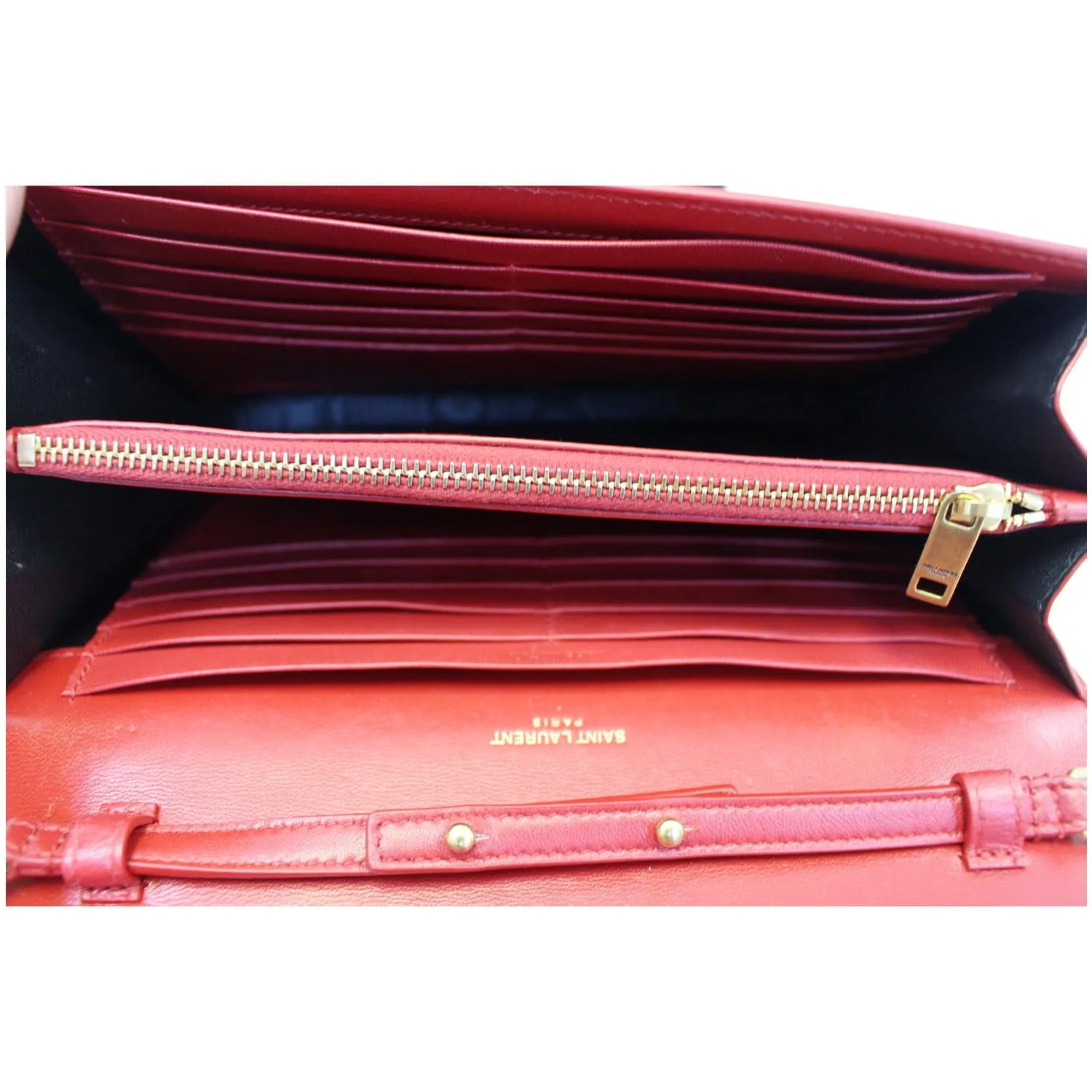 YVES SAINT LAURENT Kate Small Patent Leather Crossbody Bag Red