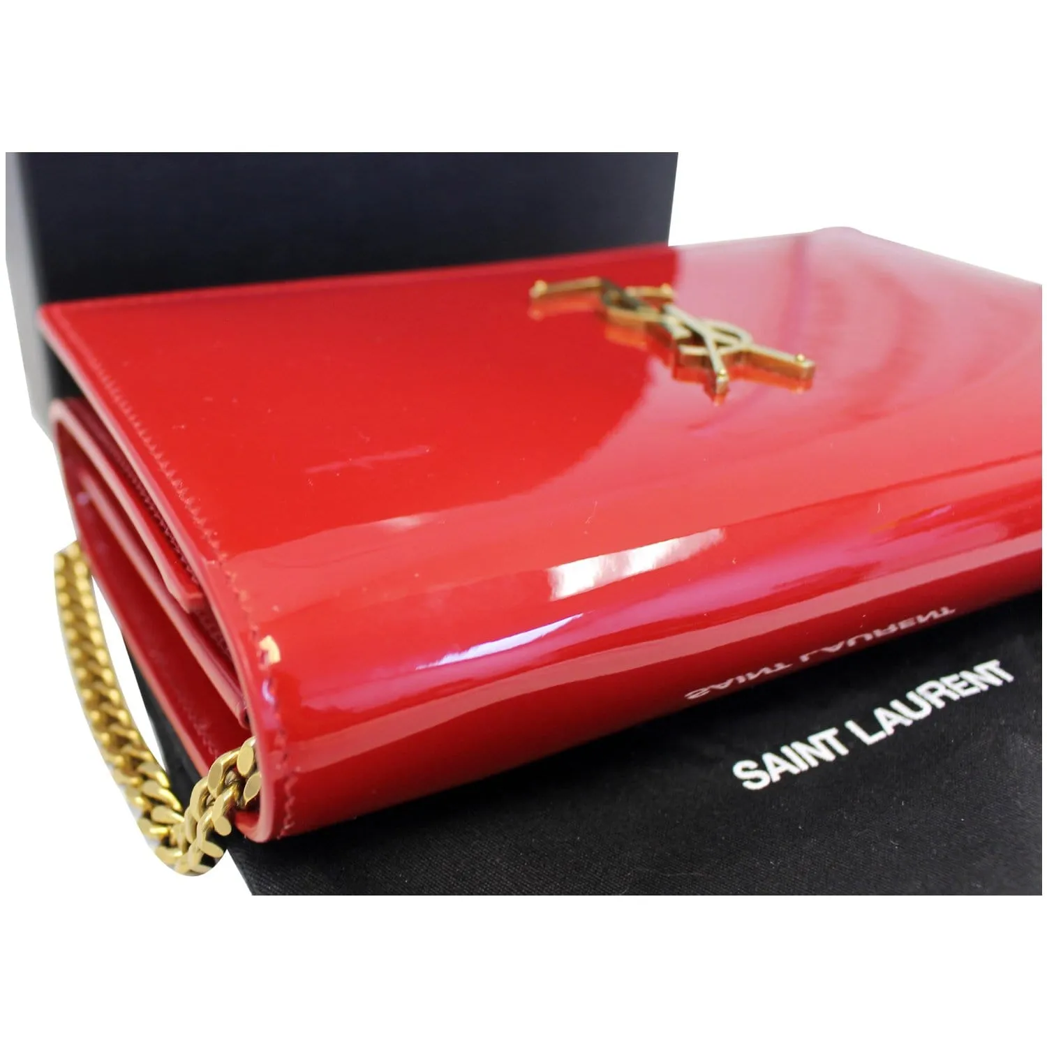 YVES SAINT LAURENT Kate Small Patent Leather Crossbody Bag Red
