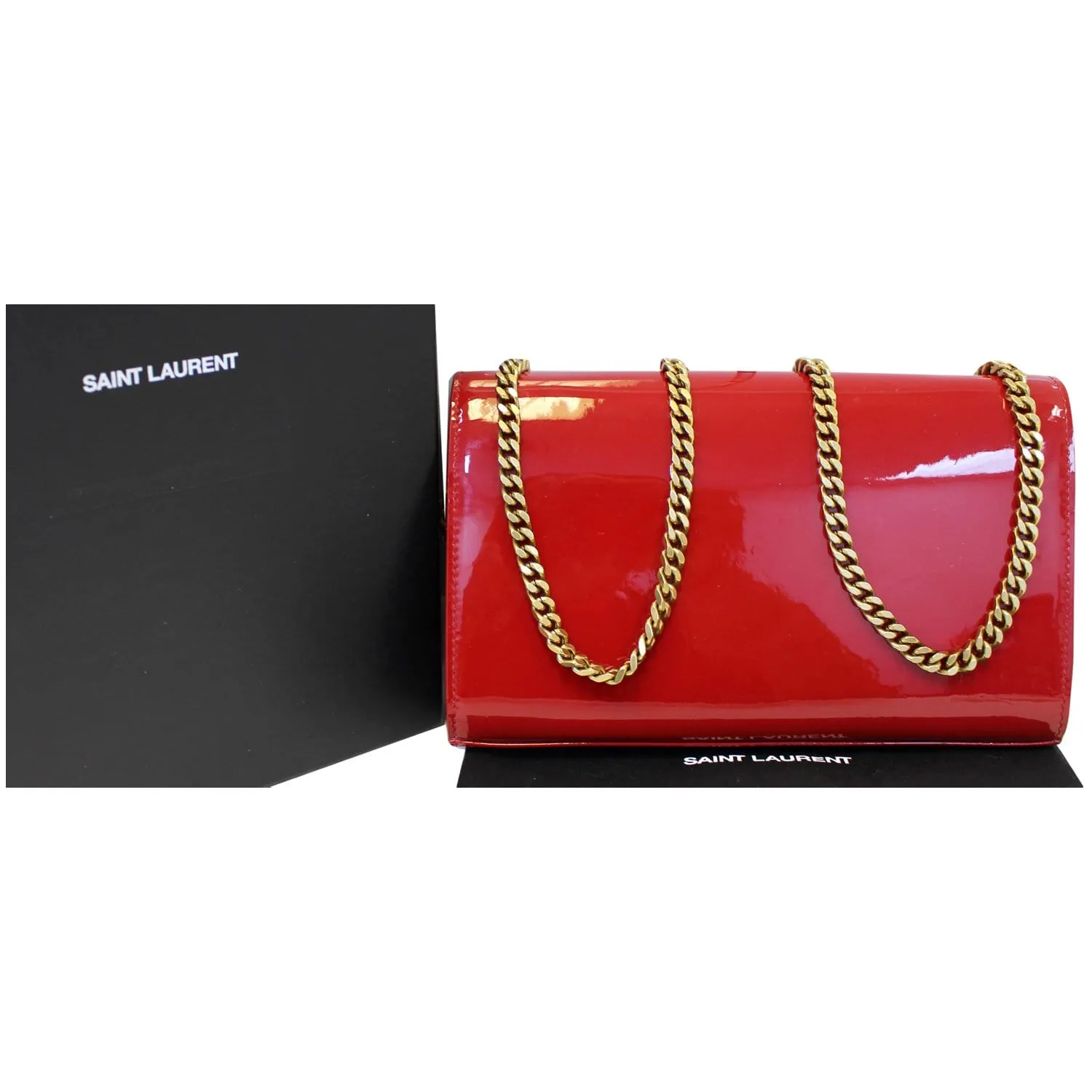 YVES SAINT LAURENT Kate Small Patent Leather Crossbody Bag Red