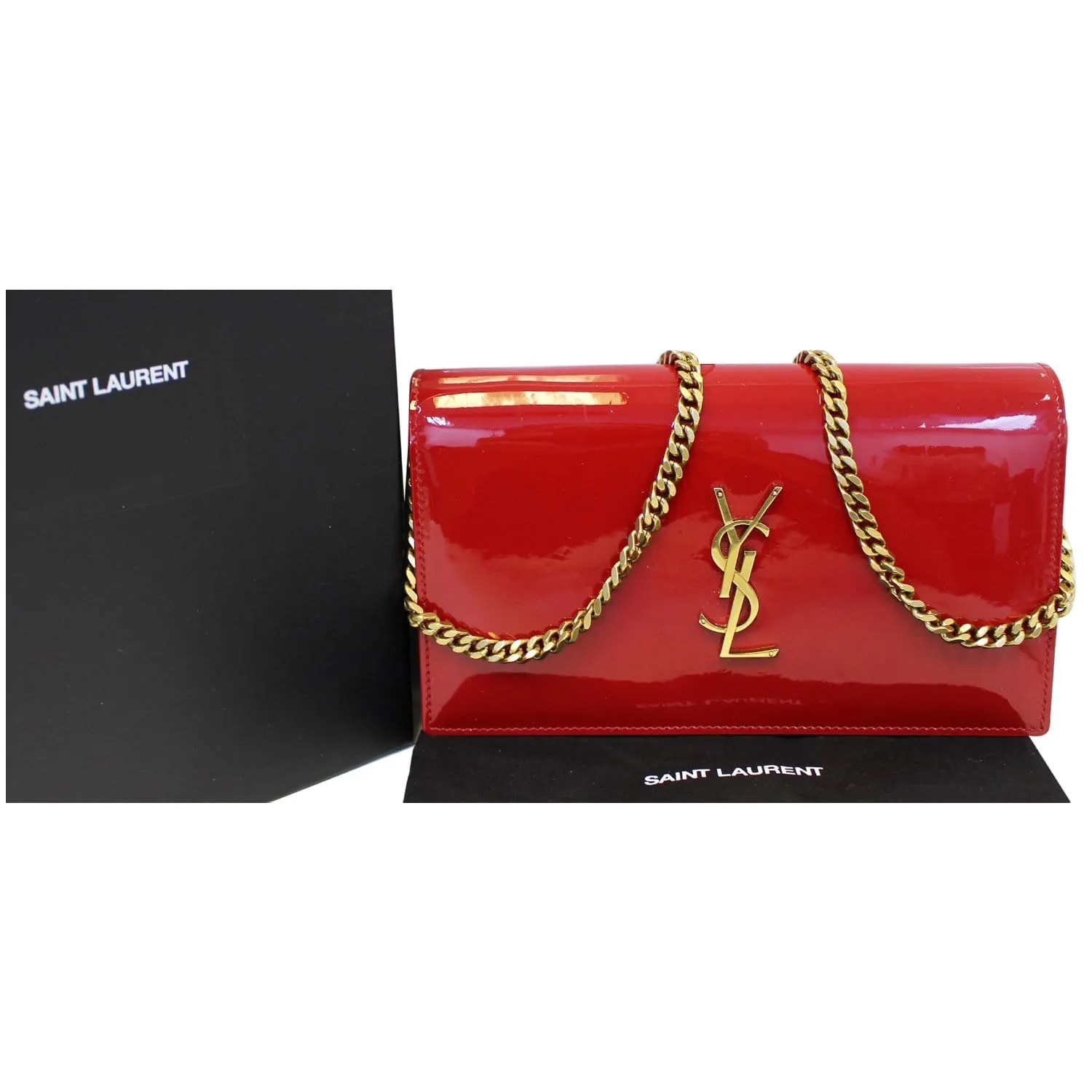 YVES SAINT LAURENT Kate Small Patent Leather Crossbody Bag Red